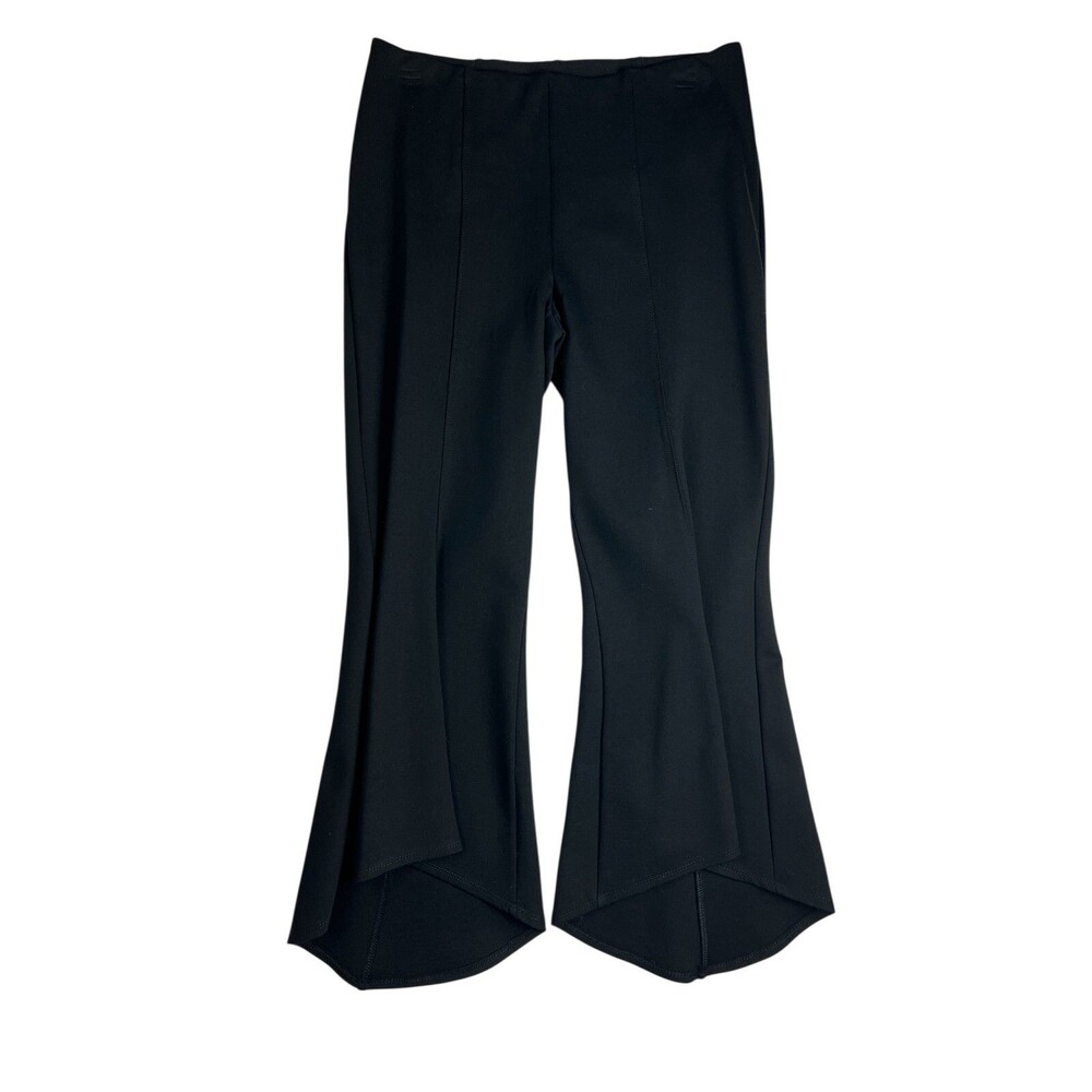 Nygard Luxe Slims Black Ponte Hi-Low Flare Crop Pantacourt Pants  Size M  NWOT